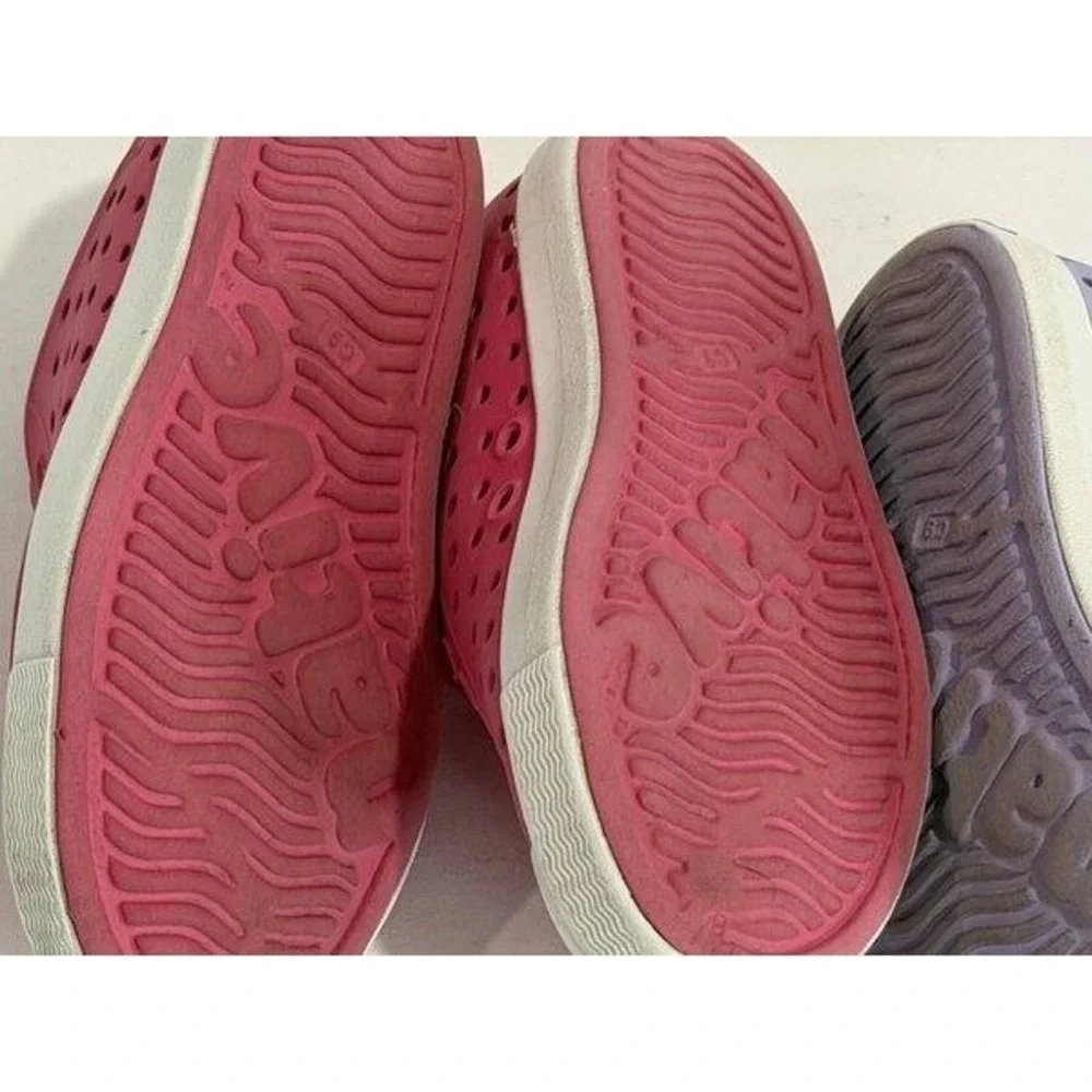 Lot of 2 Girls Native Jefferson Slip On Shoes Pink and Purple Size C9
